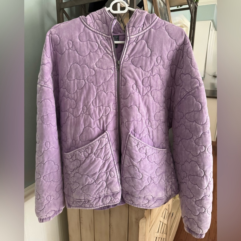 Wild Fable Women’s Purple Quilted Hooded Coat Jacket *Perfect for Fall* Large